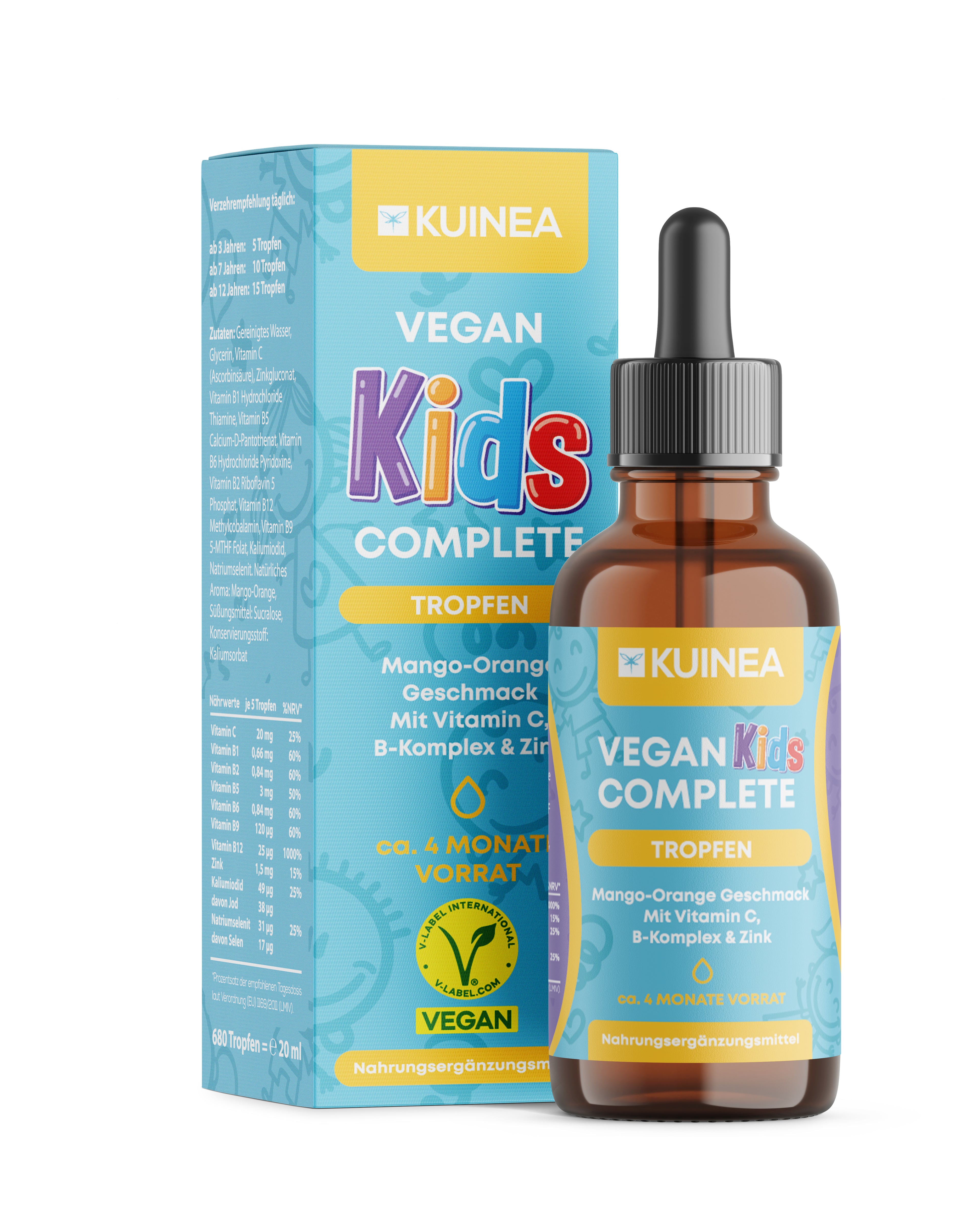 KUINEA Kids Multivitamin Tropfen – Mango-Orange (20 ml)