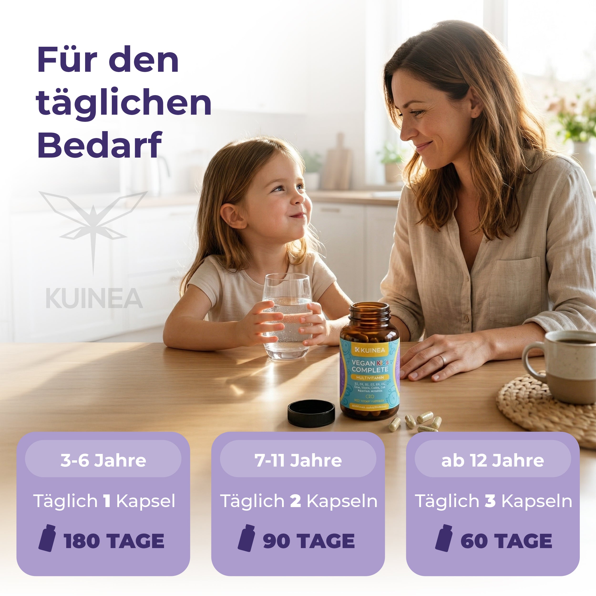 KUINEA Vegan Kids Complete – Multivitamin Kapseln (180 Stück)