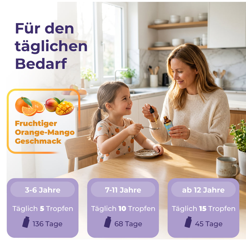 KUINEA Kids Multivitamin Tropfen – Mango-Orange (20 ml)