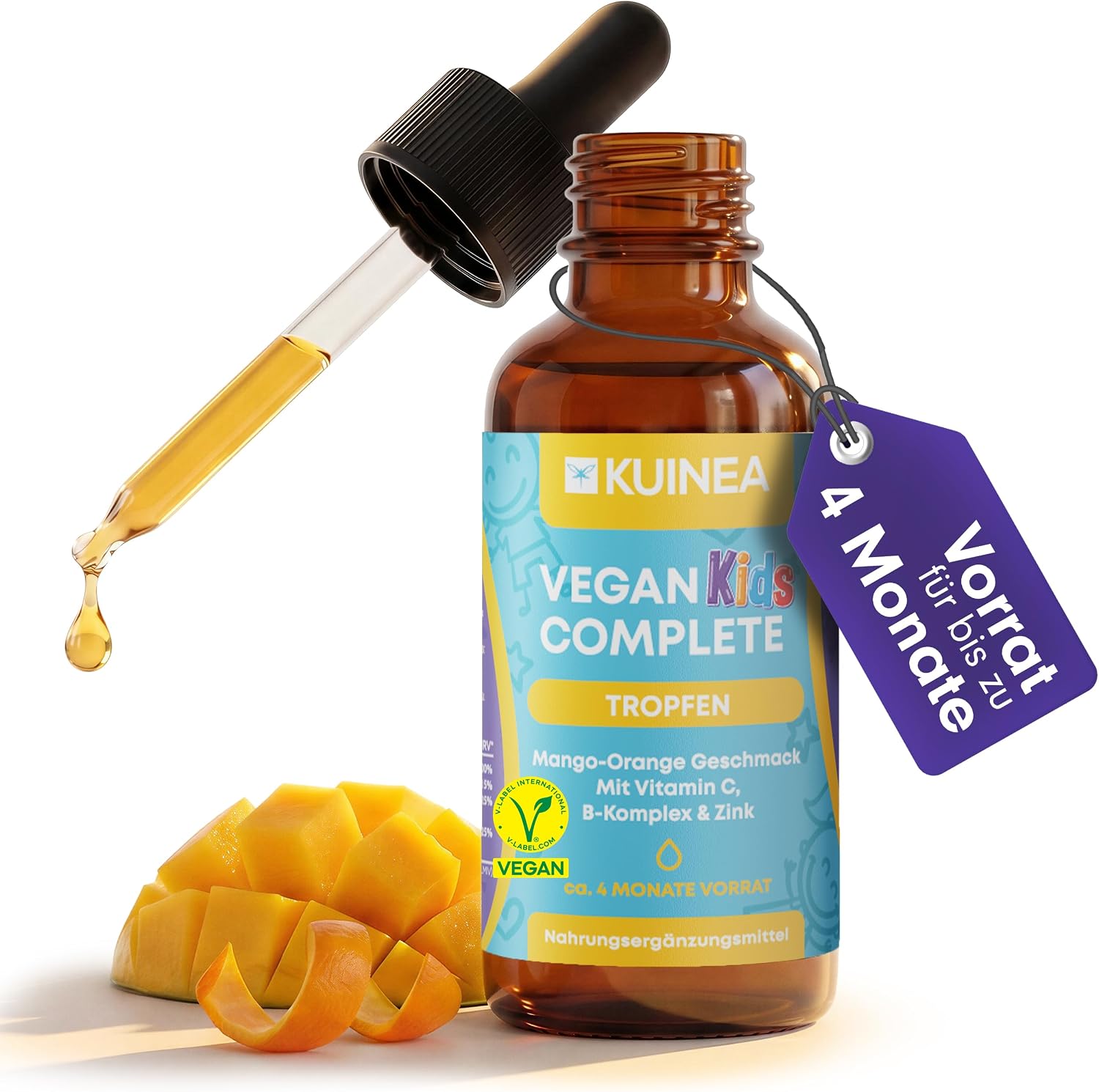 KUINEA Kids Multivitamin Tropfen Mango-Orange