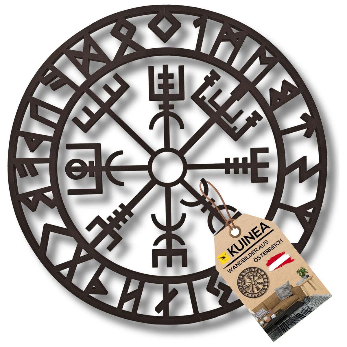 KUINEA Wandbild Wikinger-Kompass