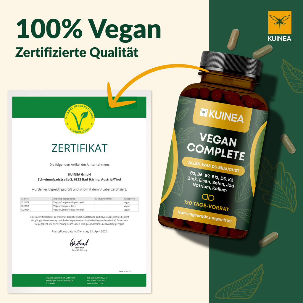 KUINEA Vegan Complete – Multivitamin (120 Kapseln)