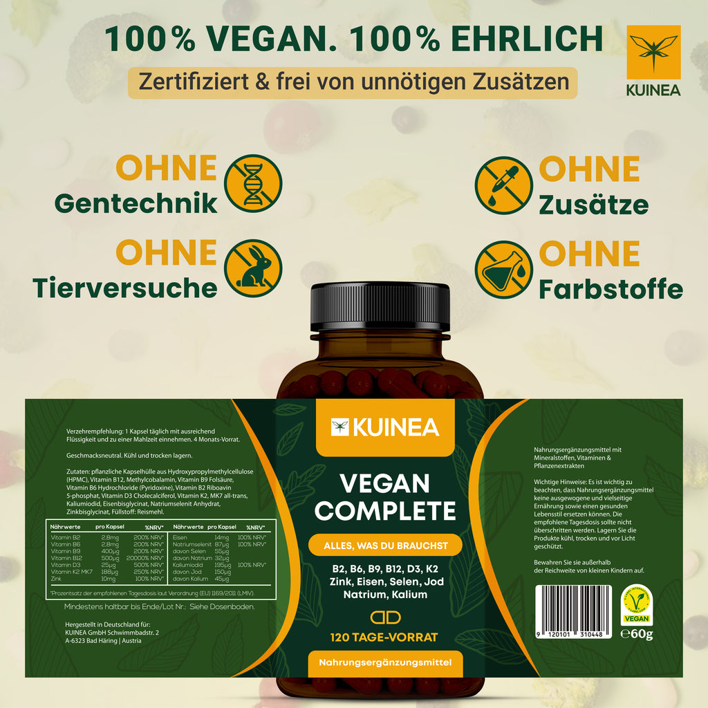 KUINEA Vegan Complete – Multivitamin (120 Kapseln)